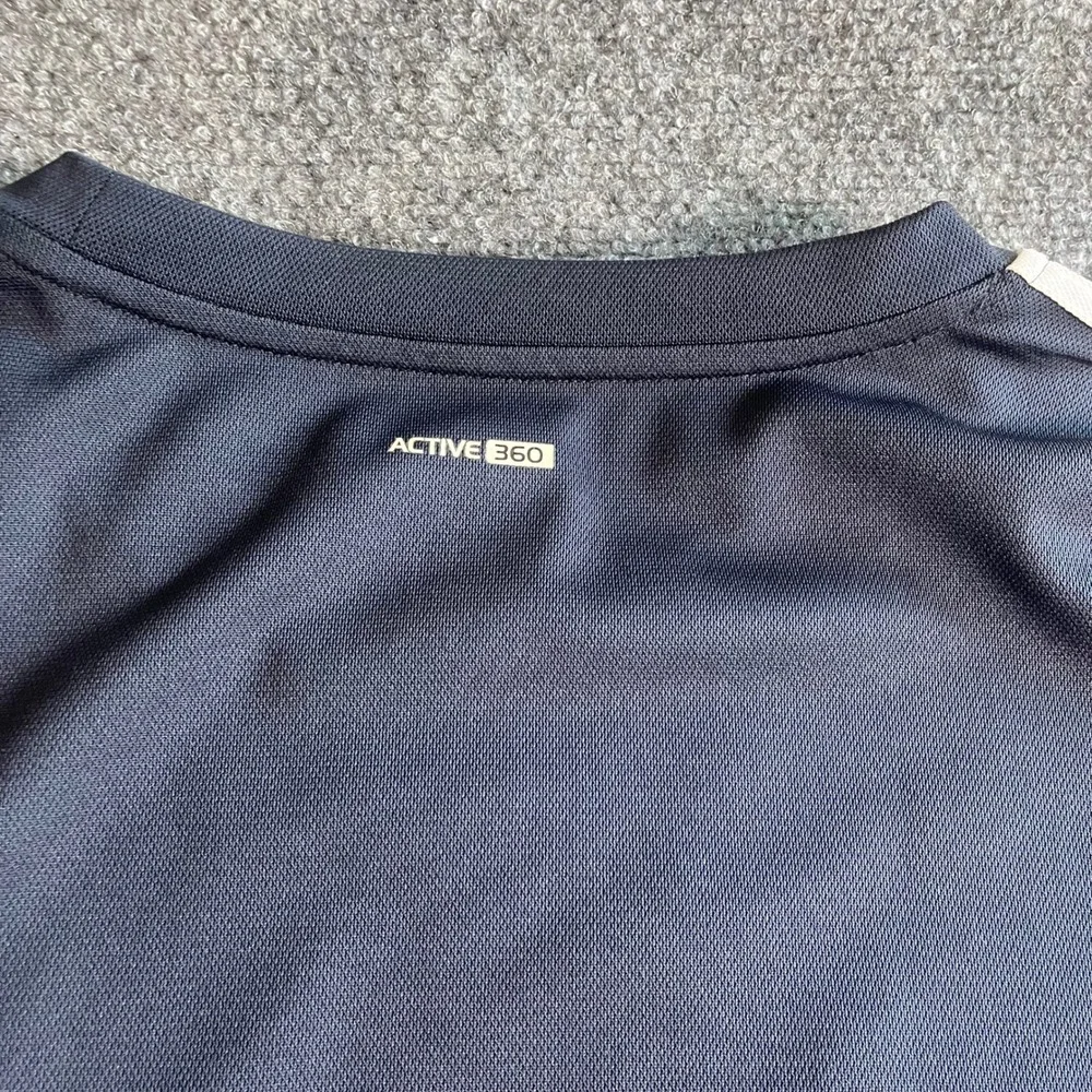 Adidas Active 360 Mens 2XL‎ Navy Blue 3-Stripe Performance Training T-Shirt